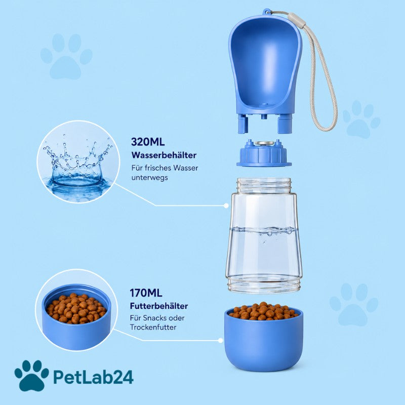 "GassiBuddy" - 2in1 Trinkflasche für Hunde