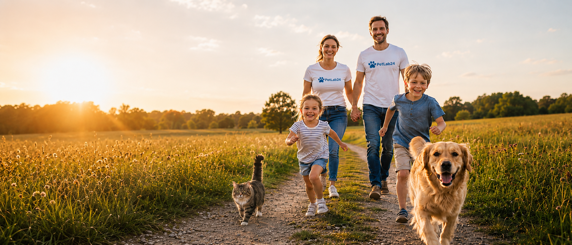 Glückliche Familie mit Hund