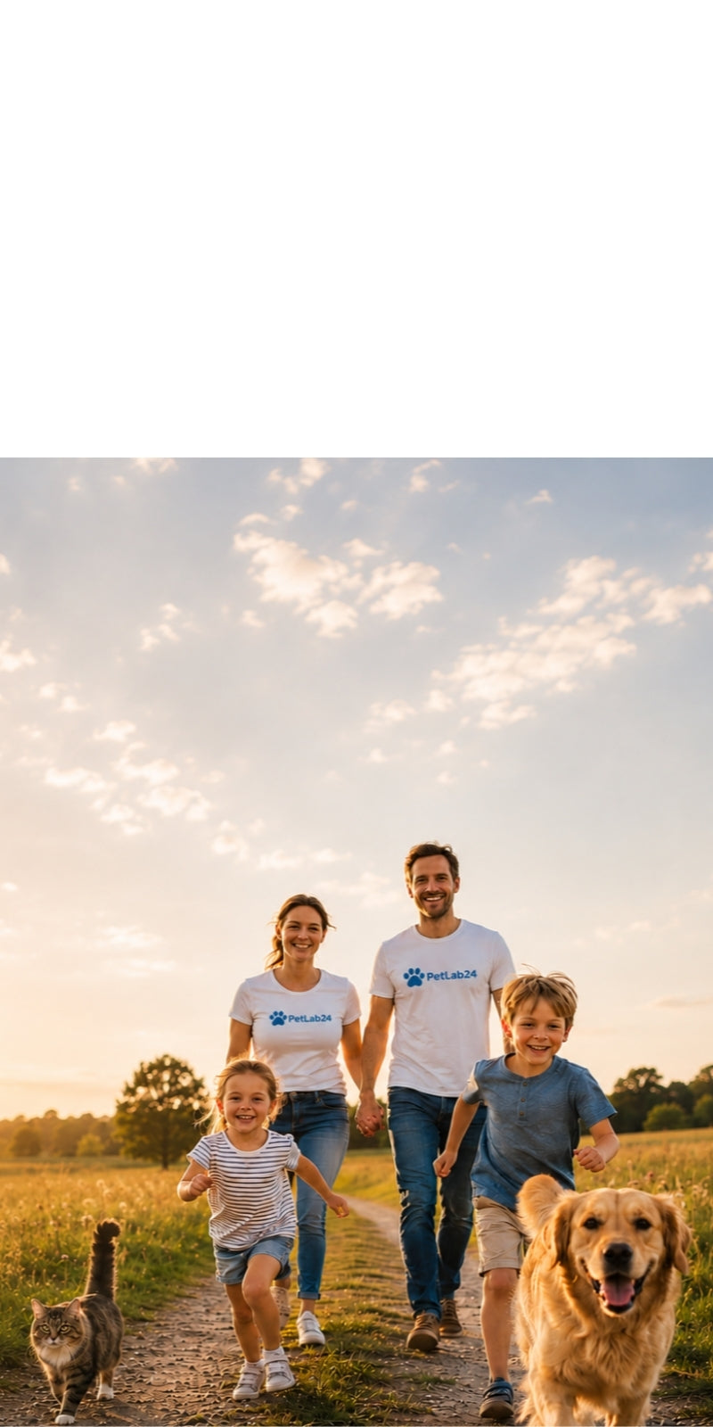 Glückliche Familie mit Hund